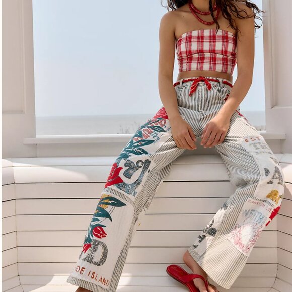 NWT Free People After You Set in Red Plaid - Picture 5 of 6